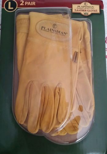 Plainsman 2 Pair Premium Cabretta Size Large Leather Gloves