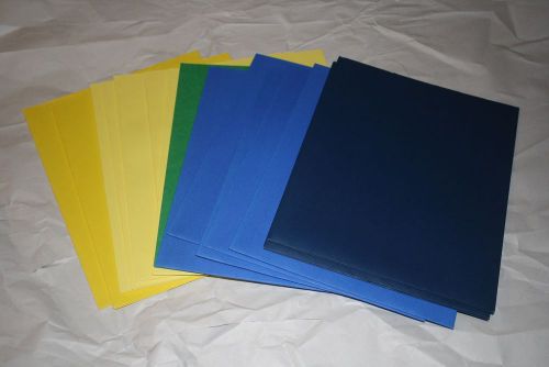 15 Twin Pocket Portfolios - assorted colors - yellow, blues, green
