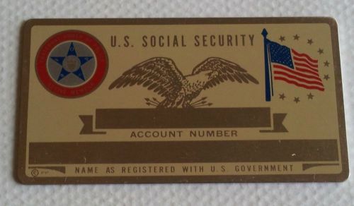 Vintage Social Security Card Metal Faternal Order of Police Active Member