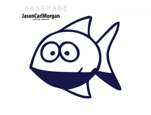 JCM® Iron On Applique Decal, Fish Navy Blue