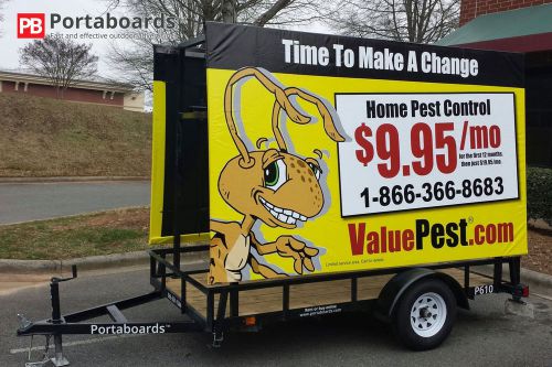 MOBILE  BILLBOARD TRAILER ADVERTISING SIGN WITH VINYL BANNERS 6&#039; x 10