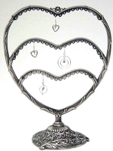 3-tiers HEART SHAPE Metal Rack Jewelry Display for Earring Small Charms JD004c32