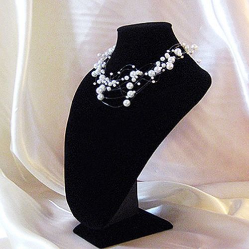 9.8&#034; black velvet necklace jewelry display choker necklace show case bust new___ for sale