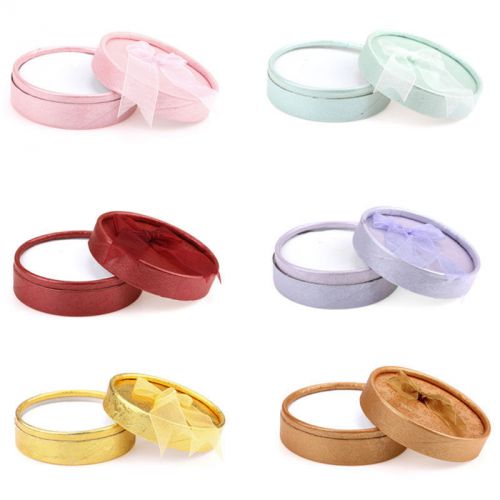 30PCs Paper Bracelets Earrings Rings Display Jewelry Gift Boxes Round Mixed