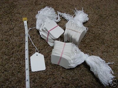 300 strung white price tags with string #7 - new - nr for sale