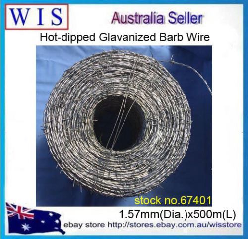 Hot Dipped Galvanized Barbed Wire,High Tensile,1.57mm,500m Long,25Kg-67401