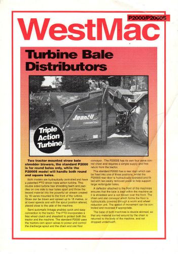 Westmac Turbine Bale Distributors Leaflet Tractor 8524A