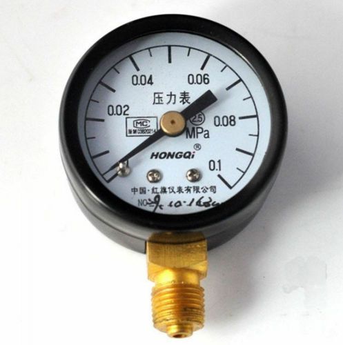 1 x Water Oil Hydraulic Air Pressure Gauge Universal M10*1 40mm Dia 0-0.1Mpa