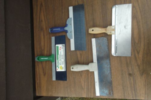 SET OF 4 DRYWALL 12&#034; AND 14&#034; TAPING KNIFES KNIFE