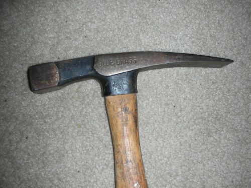 Rare vintage blue grass masonry brick / block laying hammer 16 oz for sale