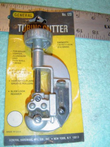 Vintage GENERAL No. 120 Pipe Tubing Cutter Cap 1/8 to 1-1/8&#034; New IOB