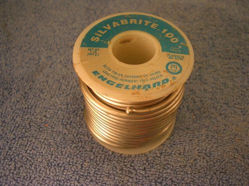 Englehard silvabrite 100 lead free solid core solder 1 lb. roll nr! for sale