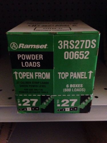 Ramset 3rs27 .27 caliber strip green power level loads green head  lot of 6 box for sale