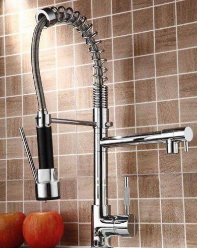 Commercial Restaurant Chrome Kitchen Sink Faucet and Sprayer Fixture