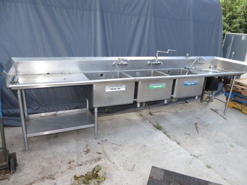 Used 3 compartment sink with disposal sprayer and disposal for sale