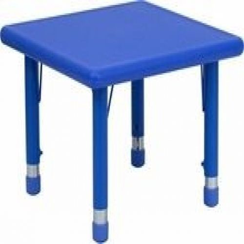 Flash Furniture YU-YCX-002-2-SQR-TBL-BLUE-GG 24&#039;&#039; Square Height Adjustable Blue