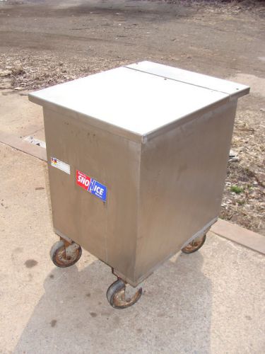 SUPERIOR SNOW ICE STAINLESS STEEL ICE CART WITH LID