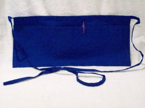 NEW ROYAL BLUE THREE POCKET WAIST APRON POLYESTER COTTON BLEND 20&#034; WIDE NISSIN
