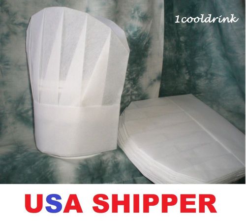 DISPOSABLE CHEF HAT - FABRIC unlike paper 10 PACK HATS - COOK prep Costume BBQ