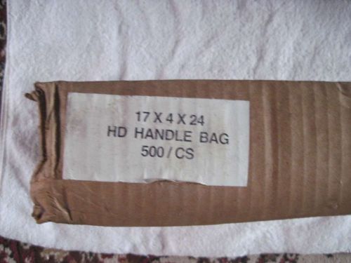 500 17&#034; x 24&#034; Handle HD Poly Plastic Bags New Box White or Gray