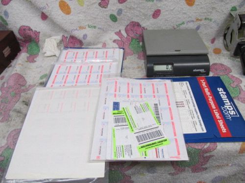 25 lb. Digital scale - Stamps - com sheet and Misc.