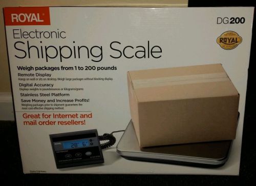 Royal electronic shipping scale dg200 weighs packages up to 200 lbs, new! for sale