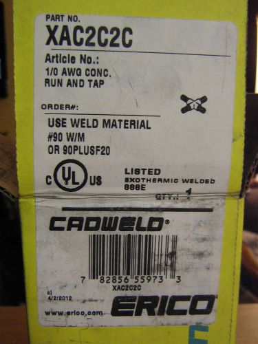 New XAC2C2C CADWELD-ERICO MOLD 1/0 AWG Conc. Run and Tap
