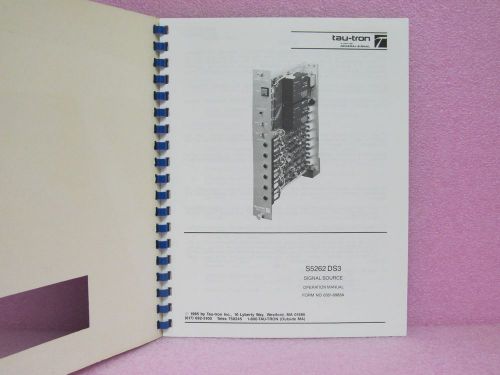 Tau - Tron Manual S5262 DS3 Signal Source Operation Manual (1985)