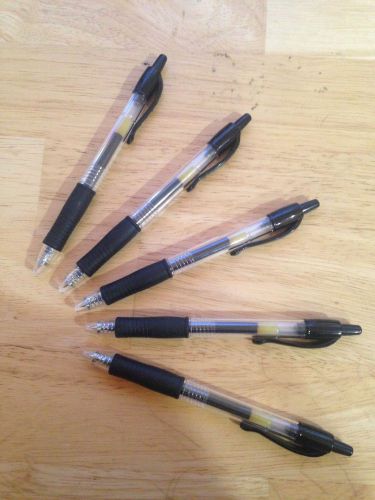 Pilot G2 Black Retractable Pens .38 Ultra Fine Point (5 new pens)