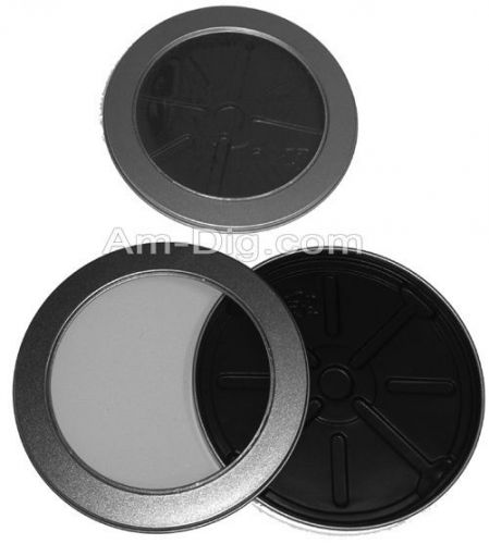 Am-Dig Tin CD/DVD Case Round no Hinge with Window Black Tray 25 Pack - JCT21110