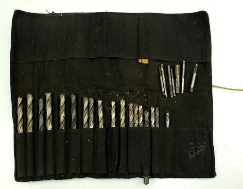Vintage Drill Bits &amp; Cloth Roll Up Pouch