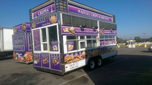 2003 carson mobile waffle and crepe concession trailer 21’ for sale