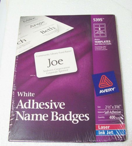 Avery 5395 Self-Adhesive Name Badges Brand New Factory Sealed 2 1/3 X 3 3/8 400