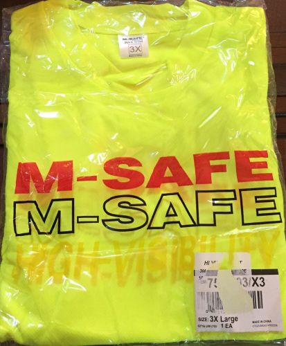 M-Safe Majestic Safety Hi-Viz Yellow Class 3 Vest Soze 3X Reflective T-Shirt