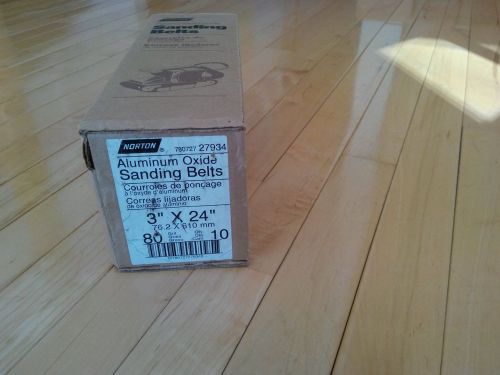 Norton Aluminum Oxide Sanding Belts 3&#034;x24&#034; 80 grit