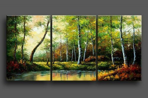 Modern Abstract Huge Wall Art Oil Painting On Canvas 3pcs+ framed