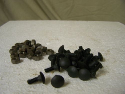 3/16&#034; X 1/2&#034; Carriage Bolts Black with Nuts - Vintage - Made in USA- Qty. 25