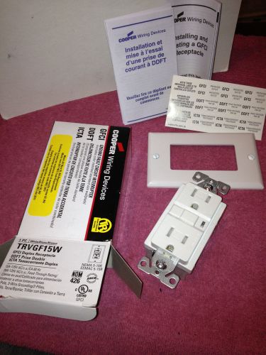 *NEW* WHITE COOPER TRVGF15W TAMPER PROOF 15 AMP GFCI GFI GROUND FAULT RECEPTACLE
