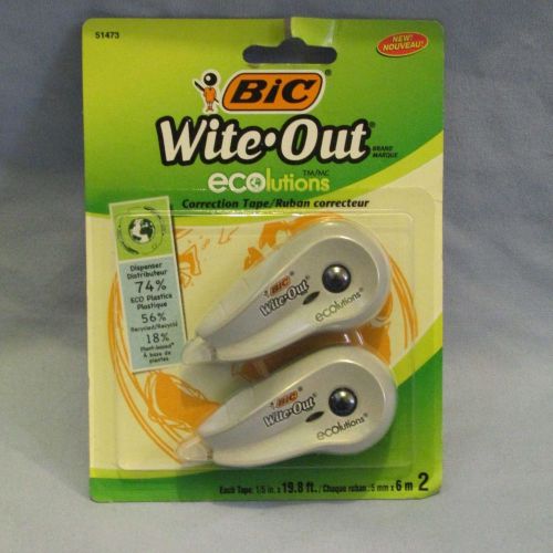 Bic Wite Out Ecolutions Correction Tape White Out - 2 pack - 51473