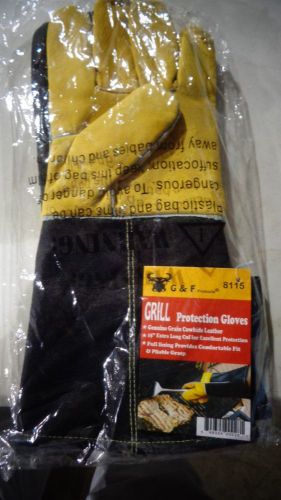 G &amp; F Grill Protection Gloves Cowhide Leather 15in