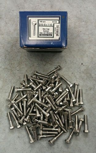 (100)new stainless steel hex head cap screws bolt 5/16&#034;-18 x 1-1/2&#034; f593c for sale