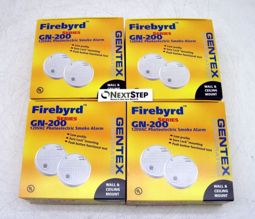 (4) Gentex Firebyrd Series 120 VAC (GN-200) Photoelectric Smoke Alarm