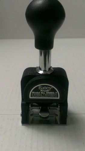 Bates Royall Automatic Numbering Machine Model RNM6-7 6 Wheels, 7 Movements