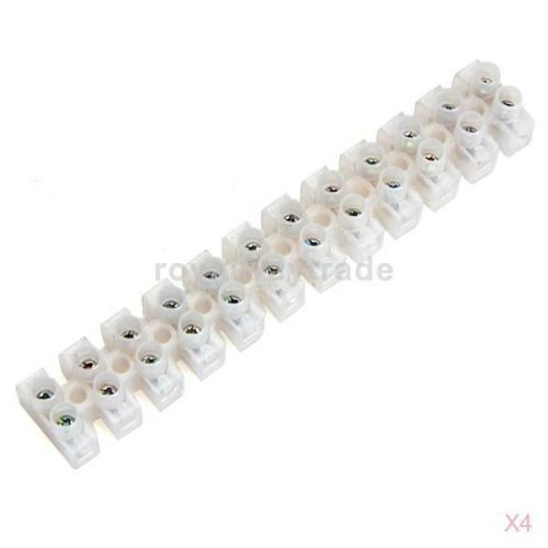 40pcs 12-position wire connector barrier terminal block 380v 10a - 4.4x0.7x0.5&#039;&#039; for sale