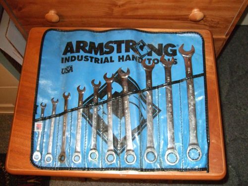 ARMSTRONG 10PC  POLISHED RATCHING COMBINATION GEAR WRENCH SET