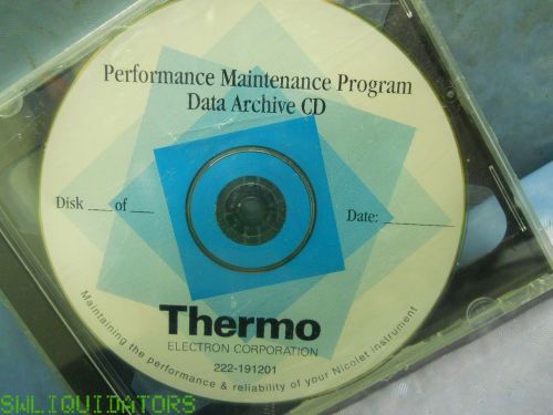 Thermo performance maintenance program data archive CD 222-1911201 Nicolet