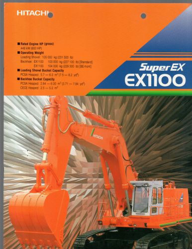 HITACHI EX1100 BACKHOE SHOVEL LOADER EXCAVATOR TRACTOR BROCHURE