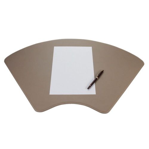 LUCRIN - Round Desk pad 29.5x15.7 inches - Smooth Cow Leather - Light taupe