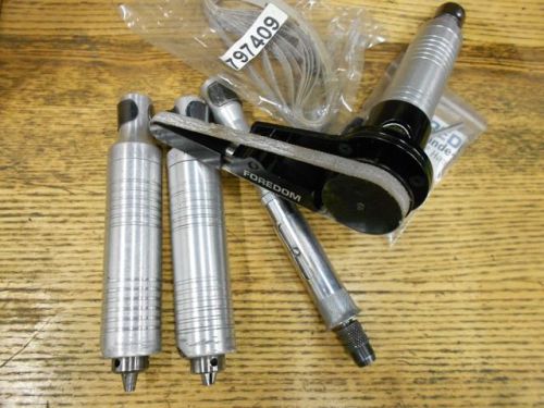 Lot of 4 foredom grinder hand pieces and belt sander attachment with belts for sale