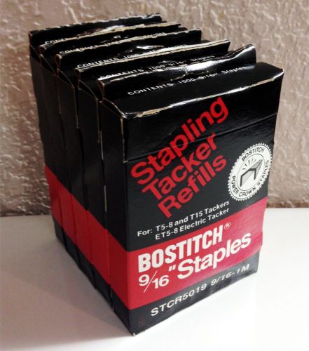Full Case Stanley Bostitch STCR5019-9/16” Staples (5 boxes of 1000) Made in USA